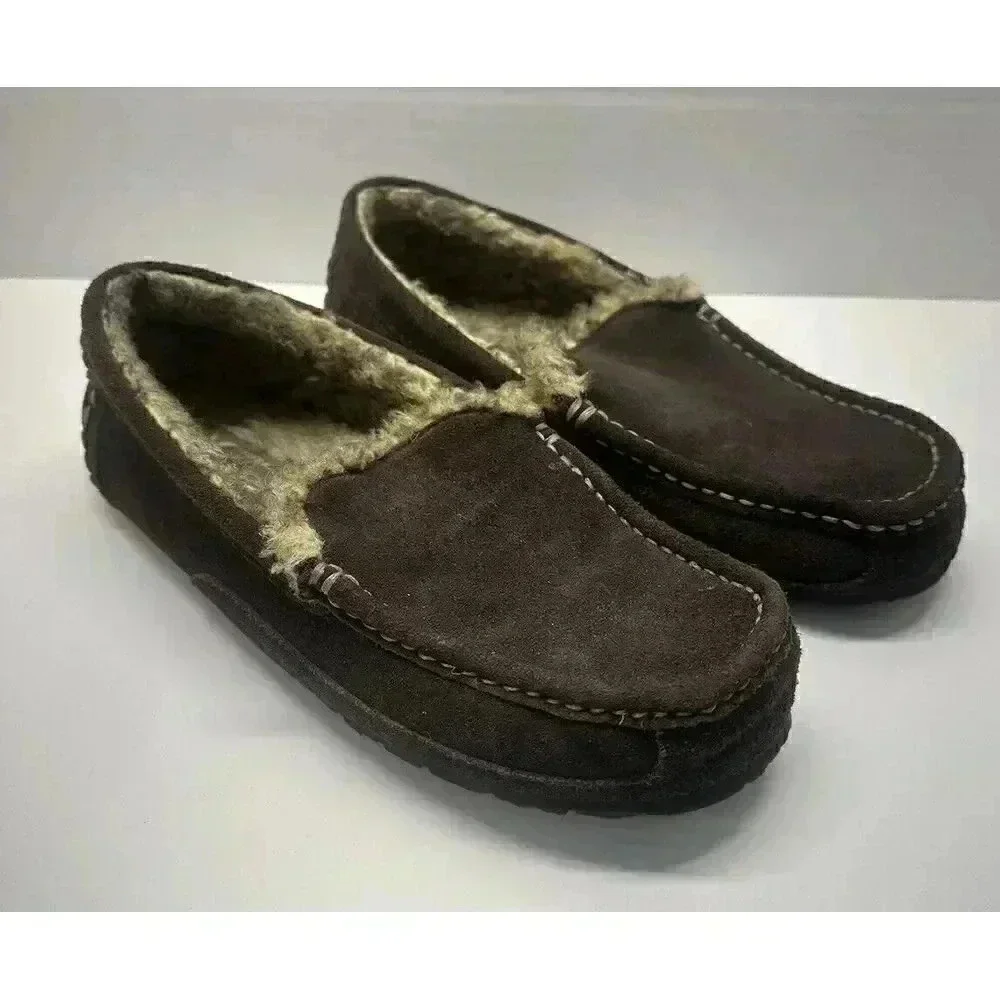American Eagle Brown Suede Leather‎ Slip on Moc Hard Bottom Slipper Men's 8